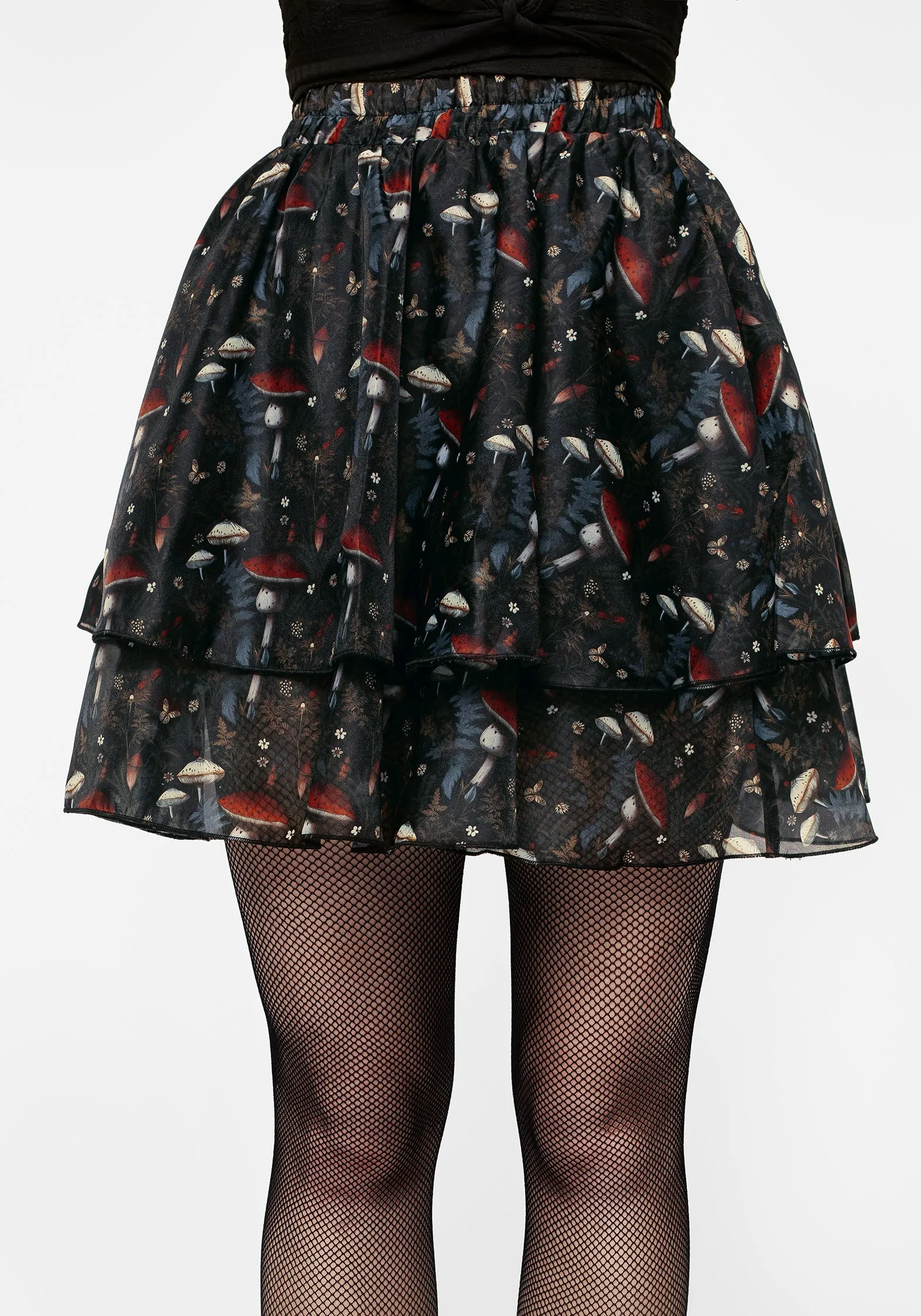 Functional Look Erasable Crease Amanita Organza Layered Mini Skirt