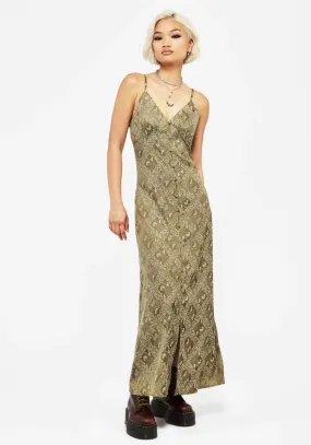 Casual chic dress Square-Neck Yara Floral Print Button Up Maxi Slip Dress