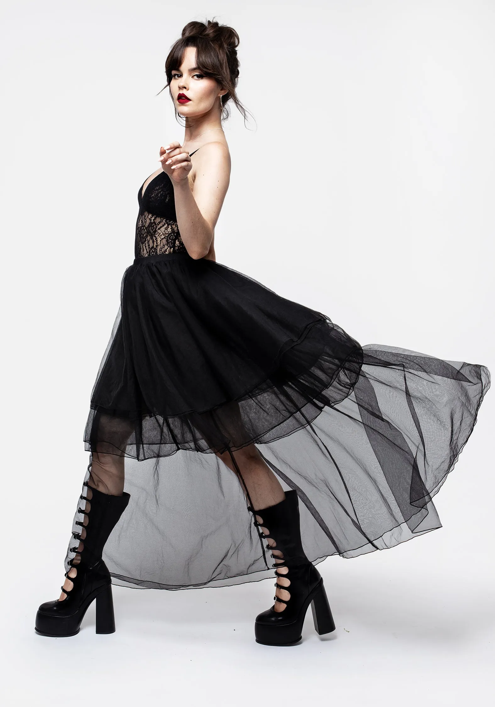 Unique Feature Headhunter Layered Tulle Maxi Skirt