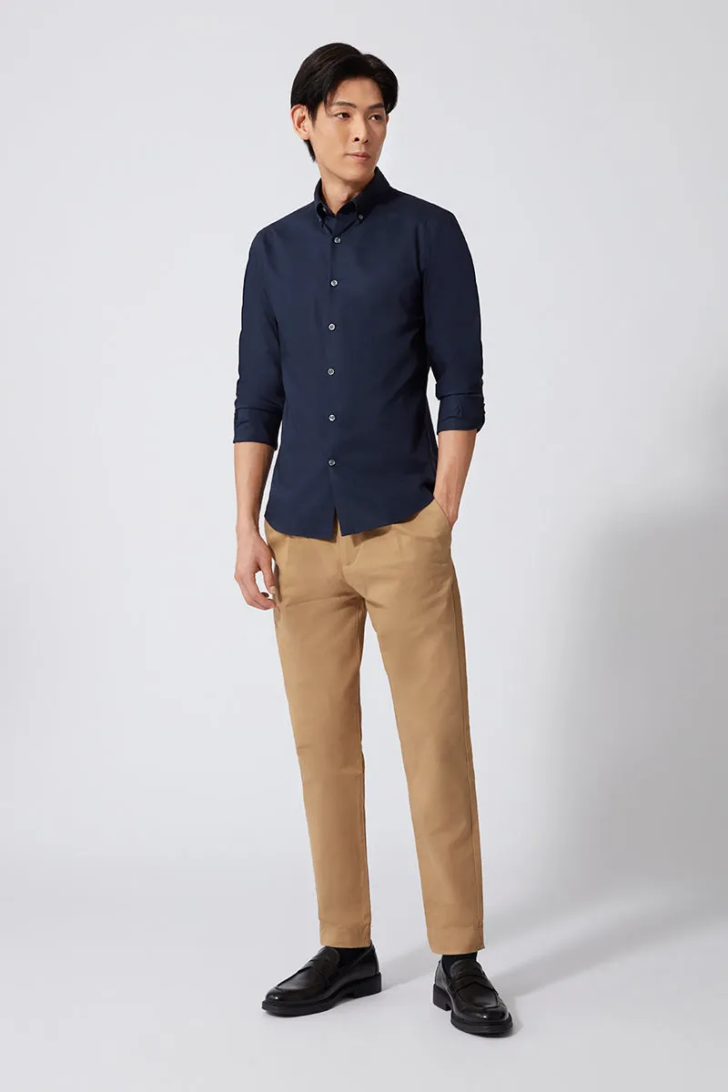 Vibrant Colors Poplin Button-Down Smart Shirt | Navy 0053KM