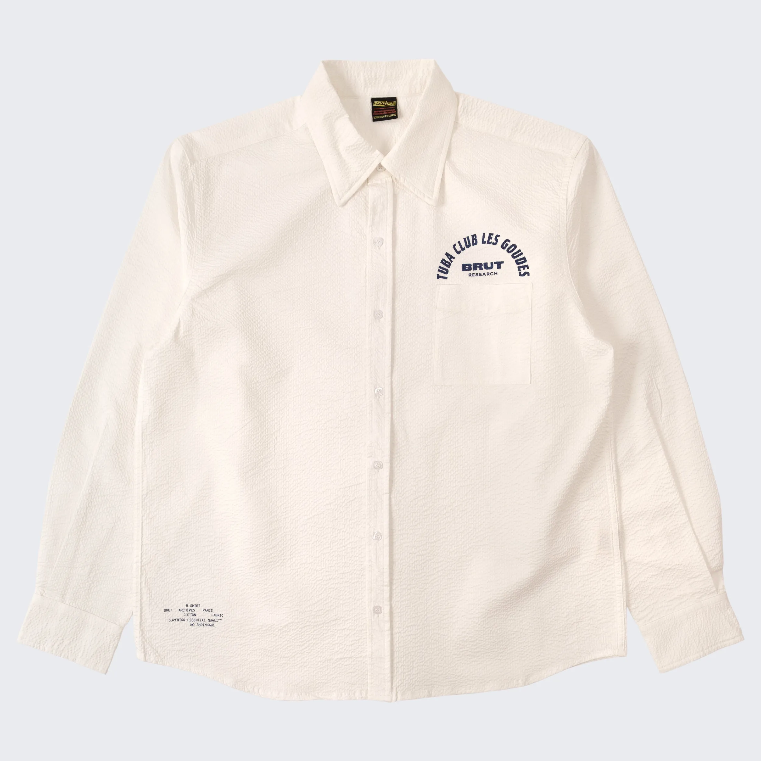 THE SEERSUCKER SHIRT Non Iron Material Flatlock stitching
