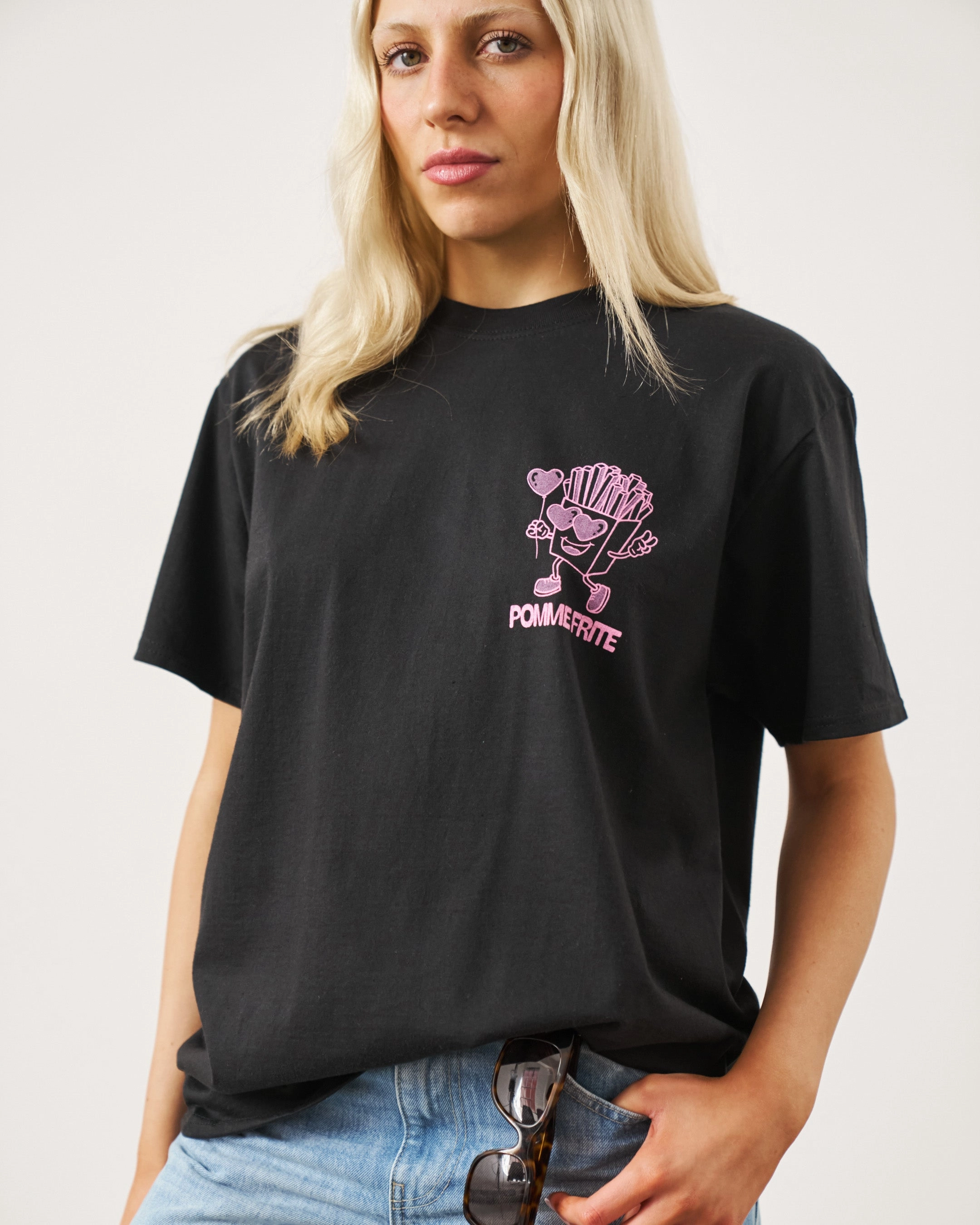 Seasonal Casual Fashion Layer Pomme Frite 'Fries For You' Tee - Black