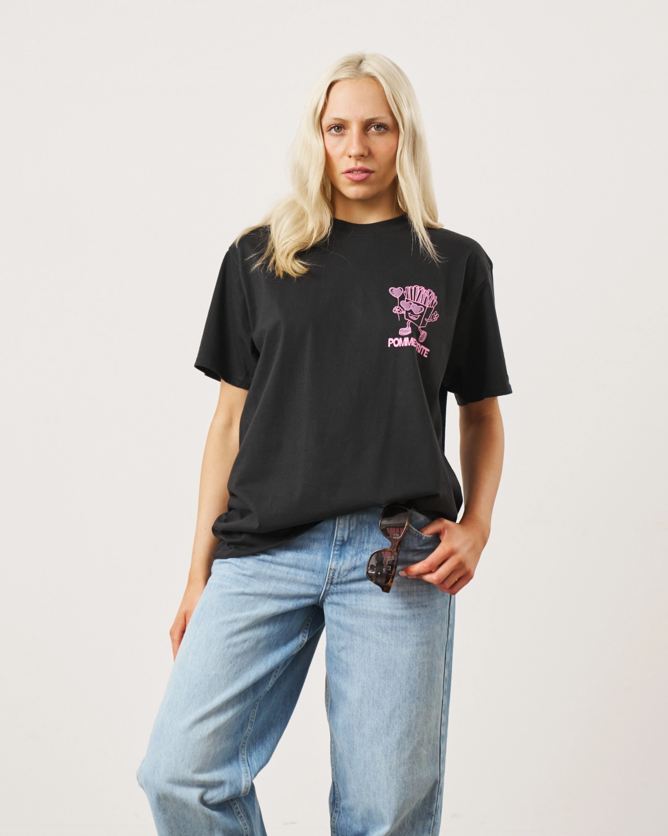 Pomme Frite 'Fries For You' Tee - Black Preppy