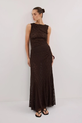 LIZZIE DARK CHOC LAYERED LACE SKIRT Breezy Mood