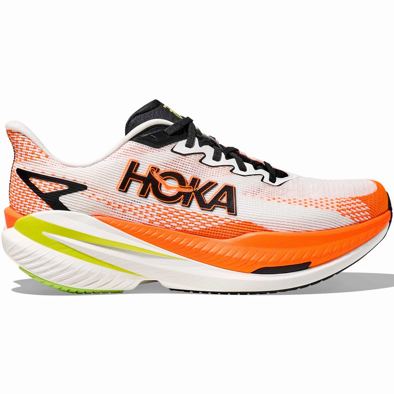 comfort features style - focused Men's Mach X 3 Running Shoes Skyward White / Neon Tangerine