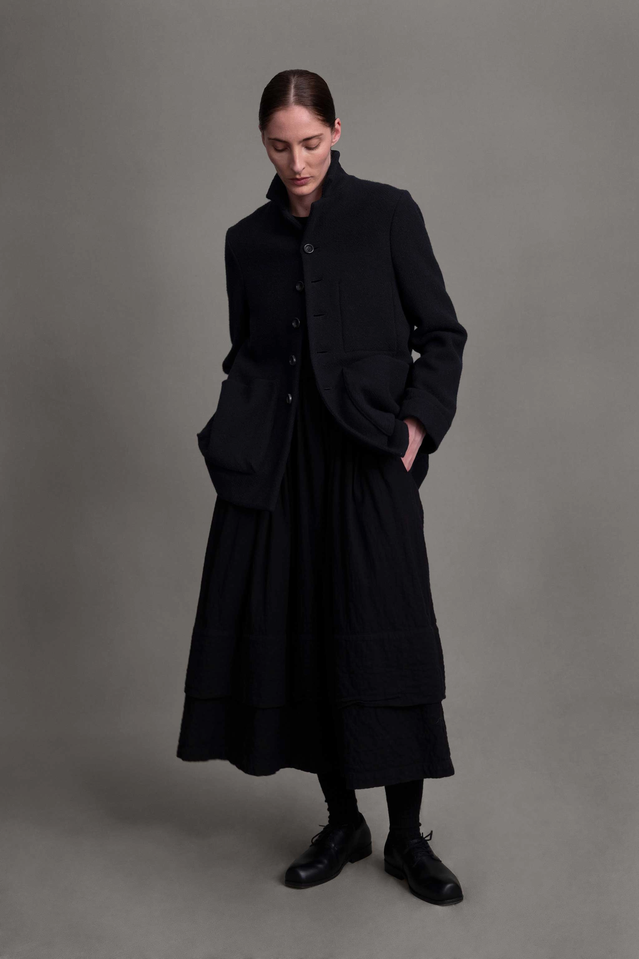 Snag Proof Surface THE PHOTOGRAPHER JACKET / CASHMERE HERRINGBONE INK