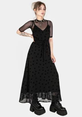 Bones Flocked Chiffon Maxi Cami Dress Polished Fit Lawn Soft