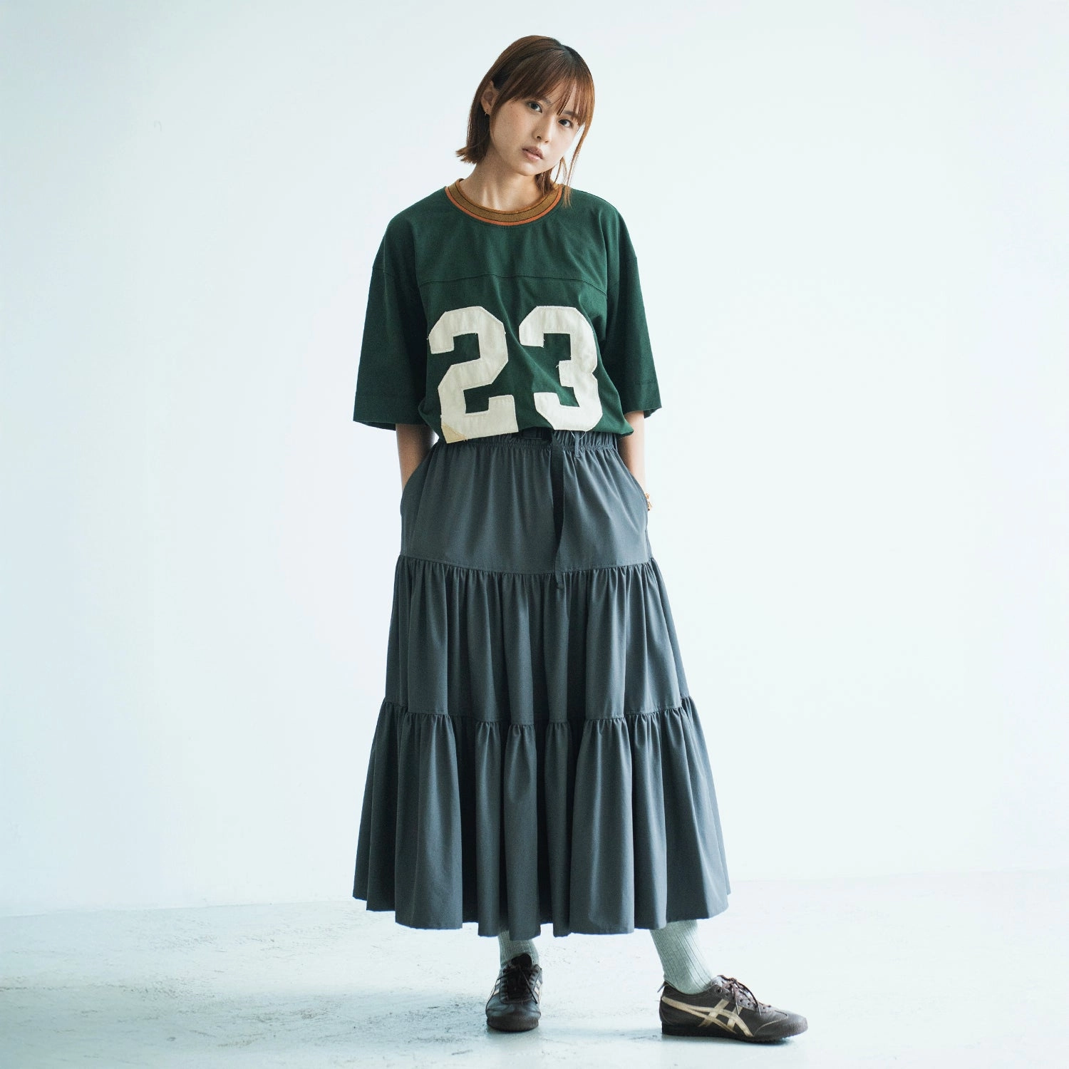 All-day Comfort (TP1658) Number Patchwork Tee