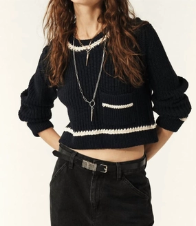Classic Winter Bota Striped Sweater In Black