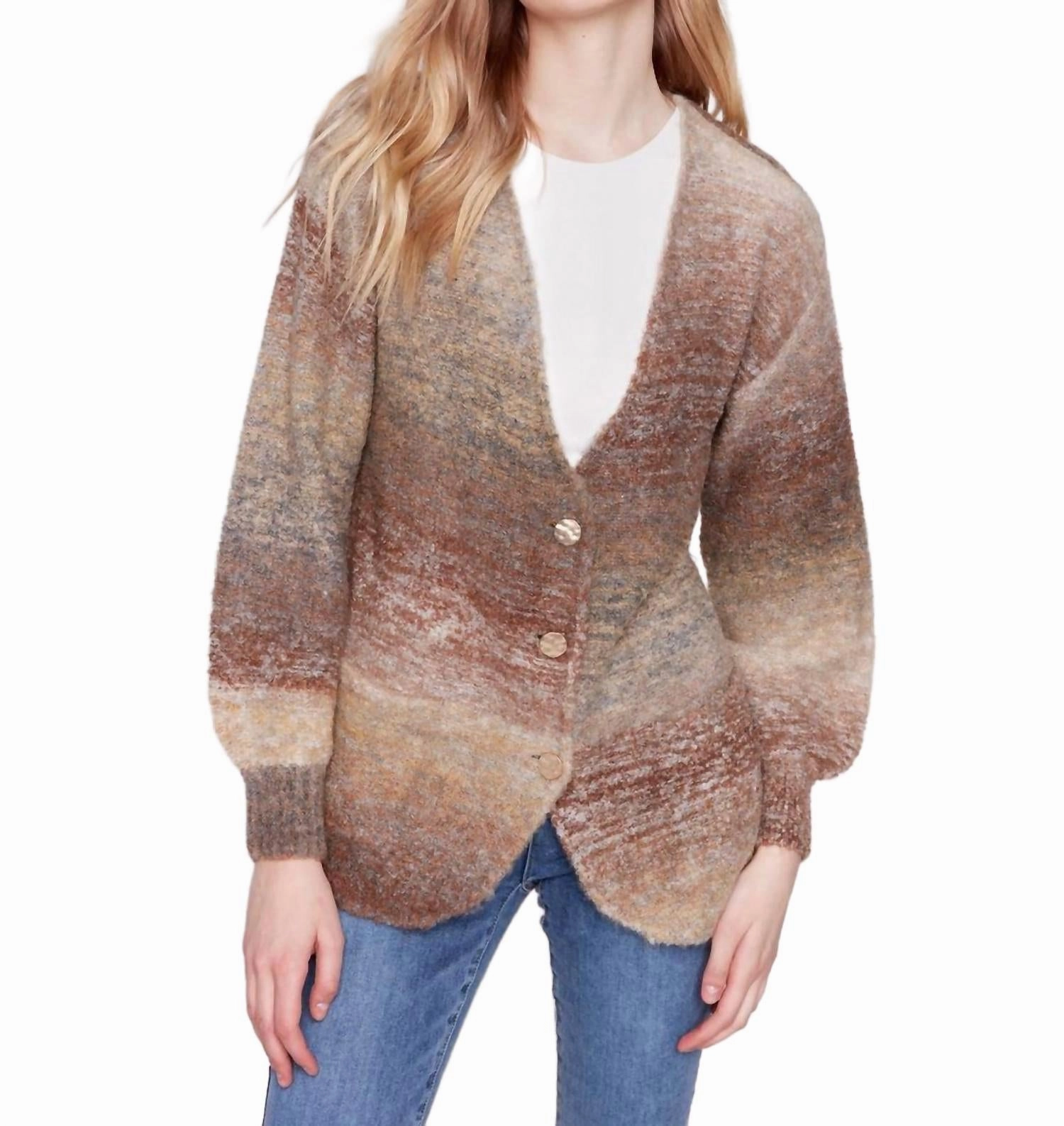 Comfy chic Eco Conscious Packaging Boucle Knit Cardigan In Autumn