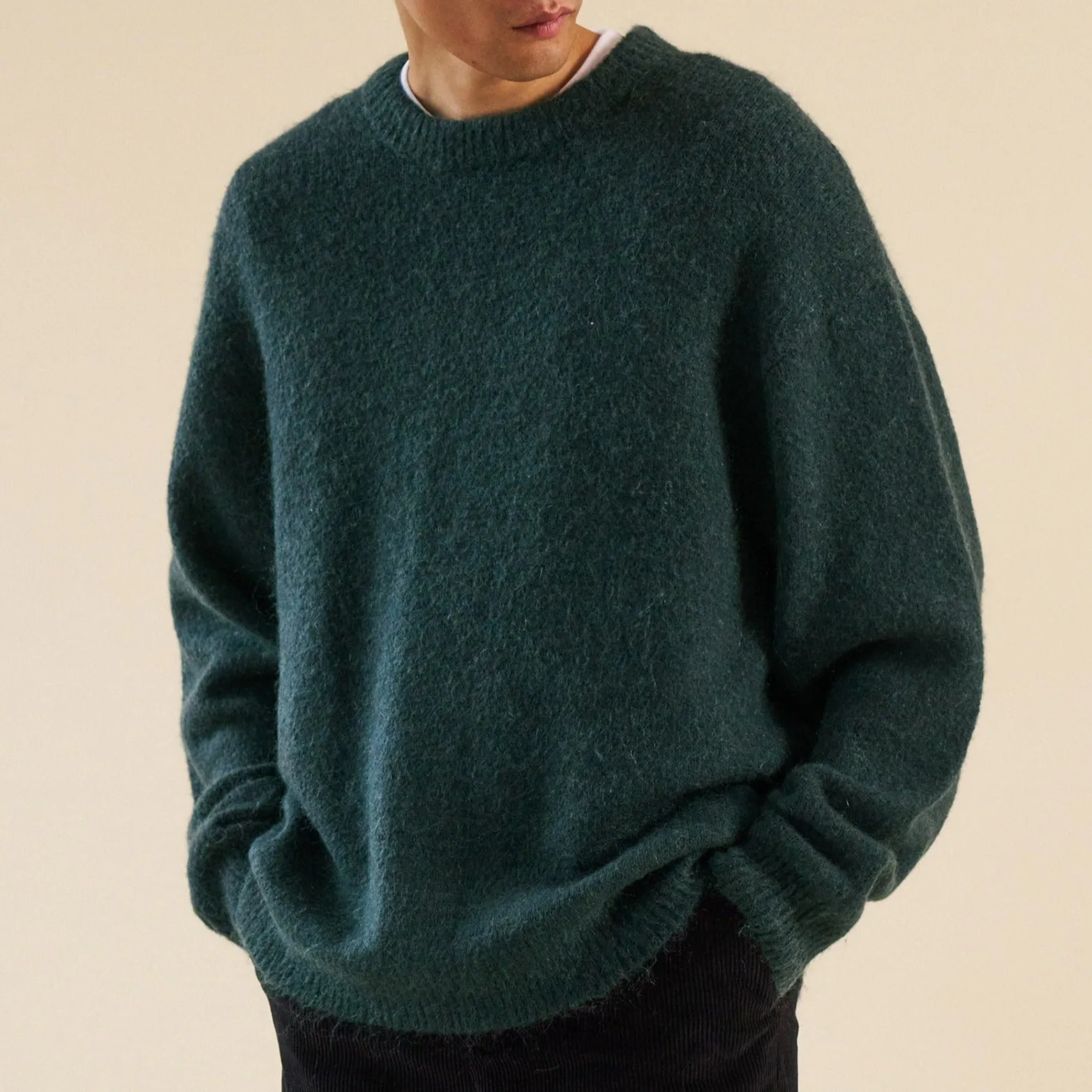 bound Baxter Mohair Blend Sweater - Bottle Green Cozy And Stylish Odor Resistant Material
