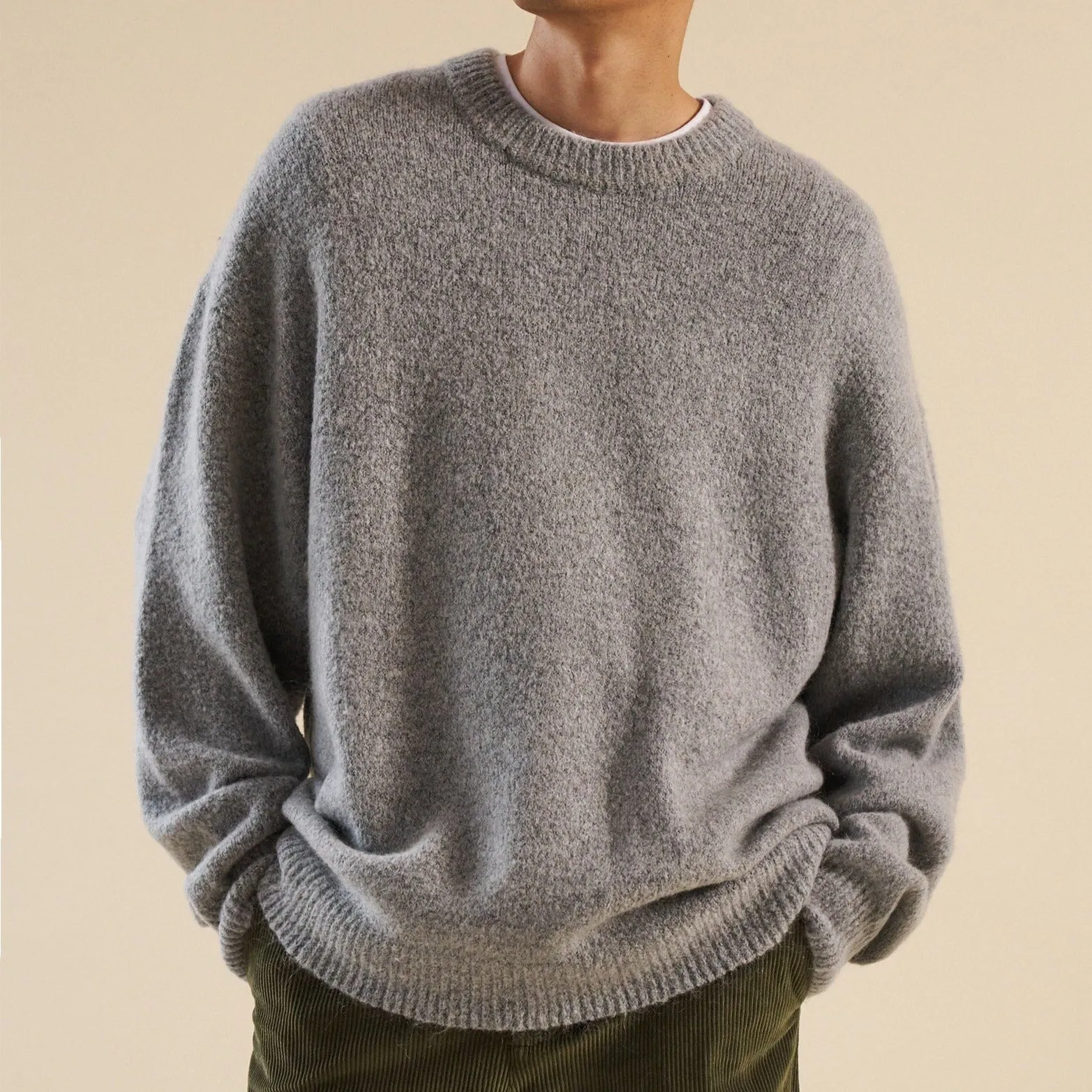bound Baxter Mohair Blend Sweater - Grey Comfortable apparel Tagless Labeling