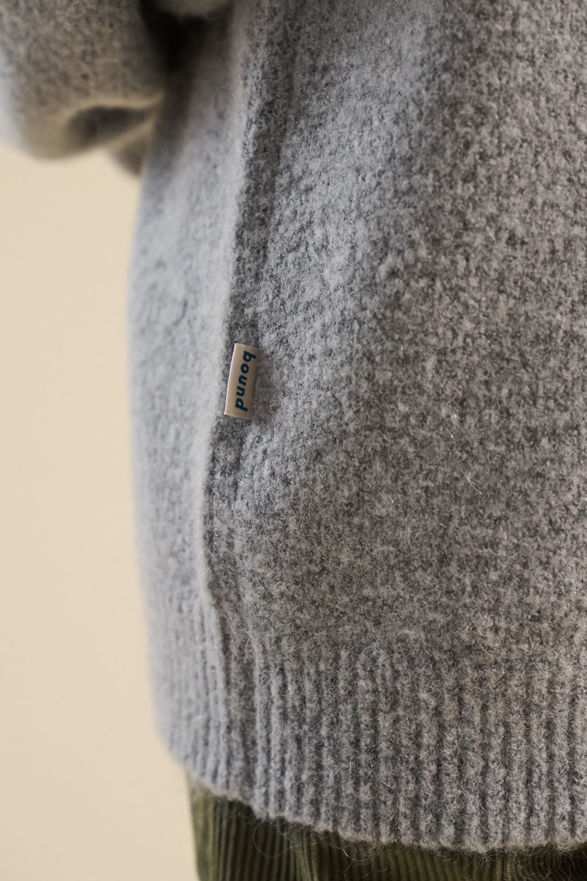 bound Baxter Mohair Blend Sweater - Grey Breathable Knit Wear Winter Must-Have Knit