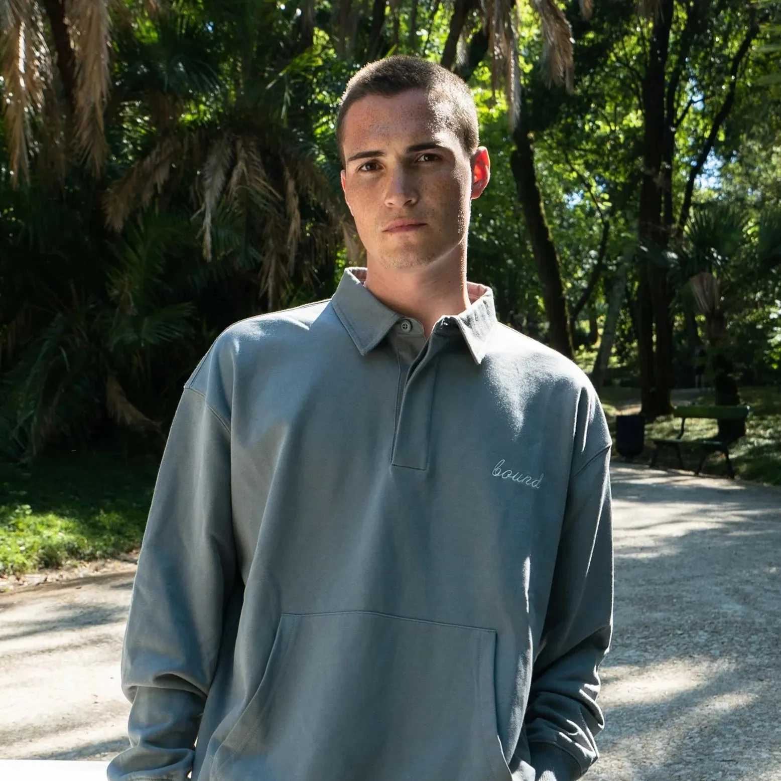 Minimalist Style Knit Design Wear bound 'Sage Grey' Rugby Polo