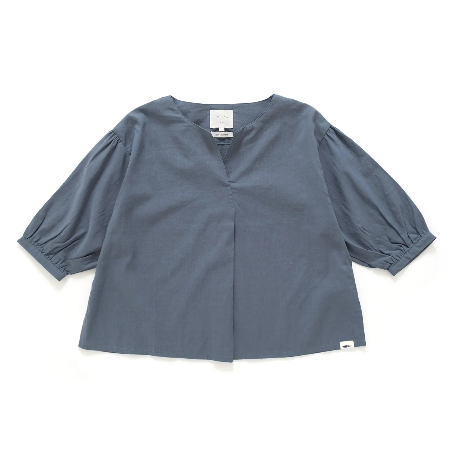Stretchable Material Easy Styling (BL002) V Neck Pleated Sleeve Blouse