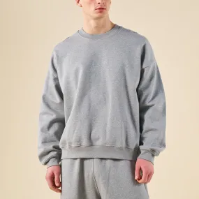 bound Sustain Heavy Sweater - Heather Grey Knit Wear Chilly Comfort Look