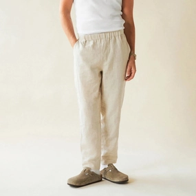 ReinforcedBeltLoops bound 'Alfama' Linen Trousers - Sand