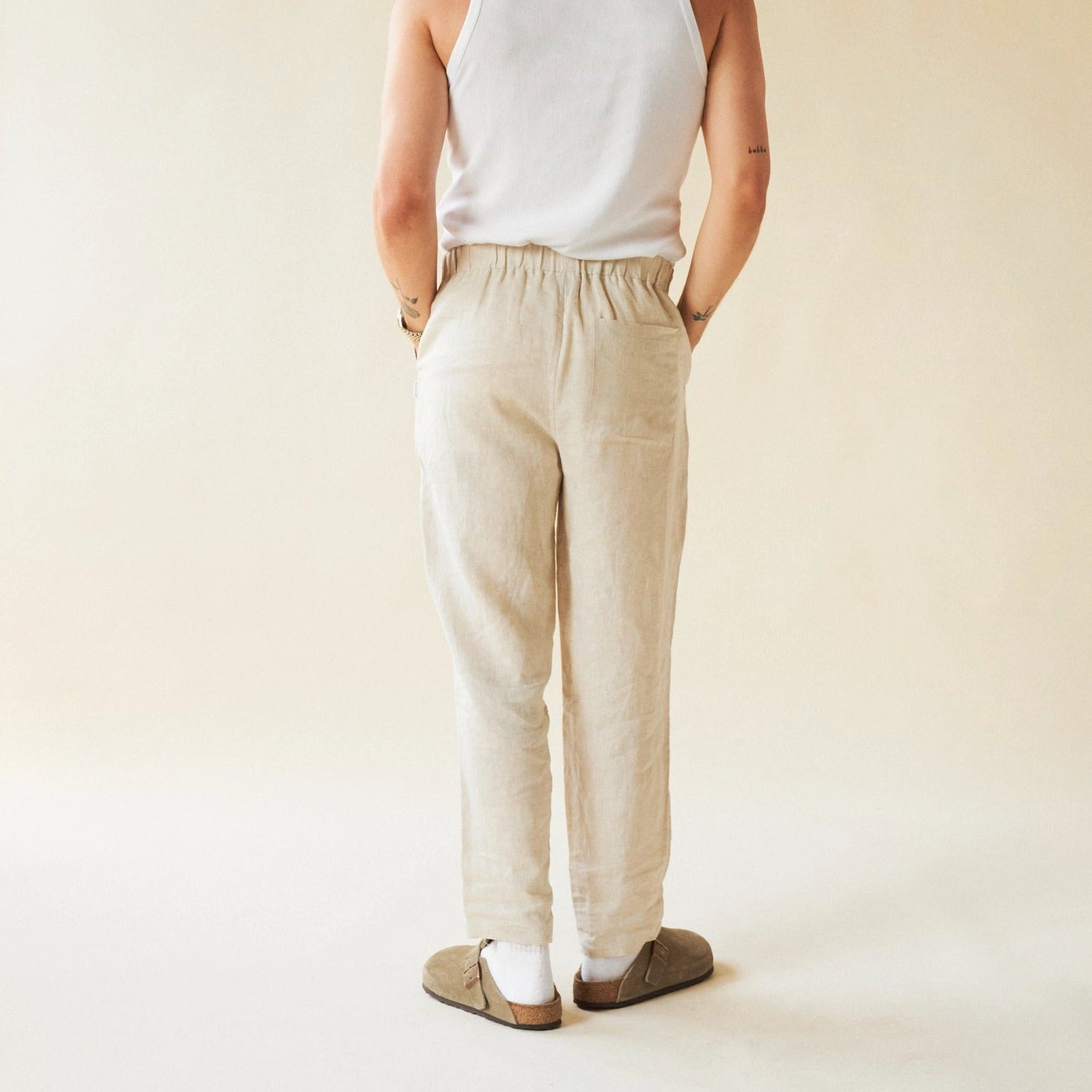 Comfortable Fashion bound 'Alfama' Linen Trousers - Sand