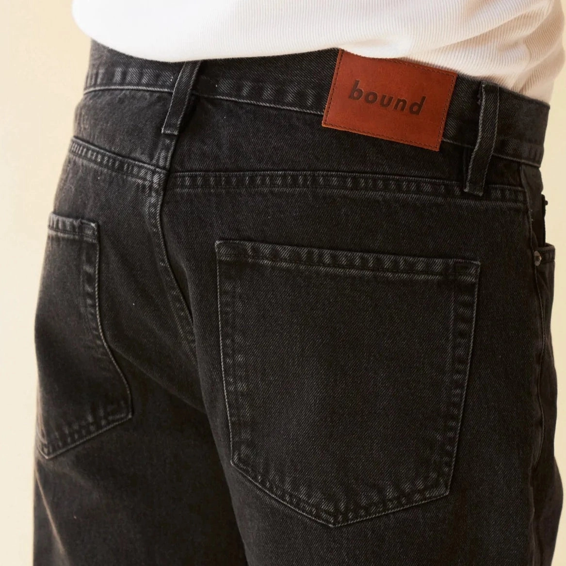 Anti Snag Fabric Performance Layer bound 'Brooklyn' Tapered Denim Jean - Stone Washed Black