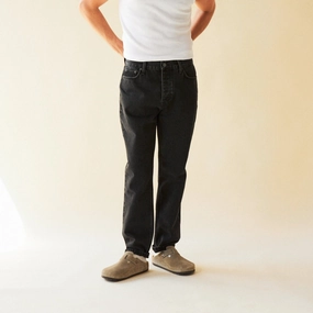 Body Ready Thermal Regulating Fabric bound 'Brooklyn' Tapered Denim Jean - Stone Washed Black