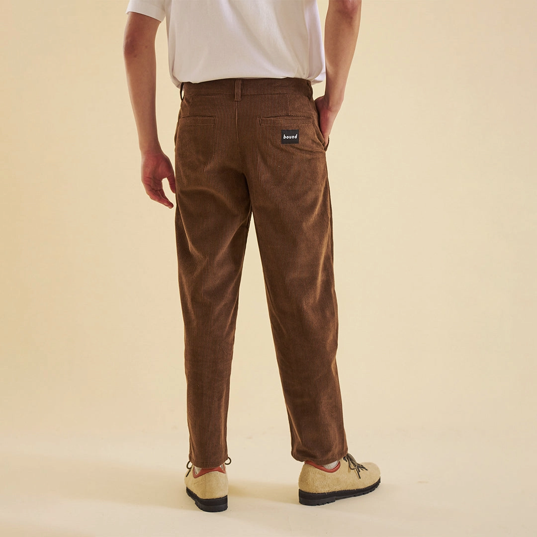 bound 'Cedar Brown' Corduroy Trousers Breathable mesh design
