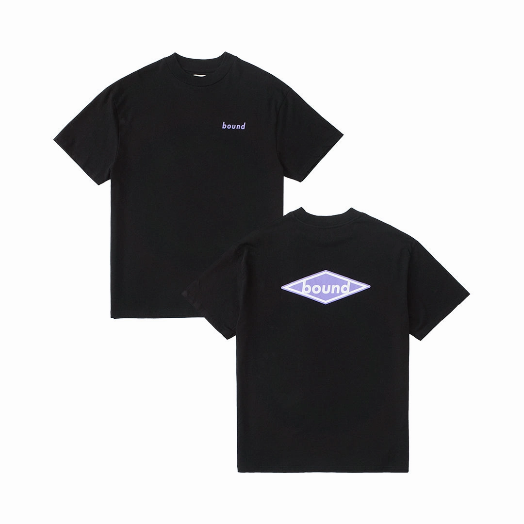 bound 'Diamond' Tee - Black Breathable Fit Active Fashion