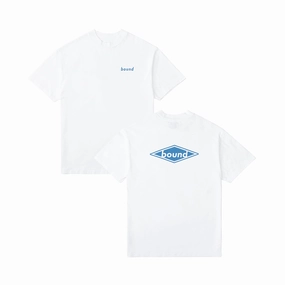 bound 'Diamond' Tee - White High Density Knit Layered Comfort