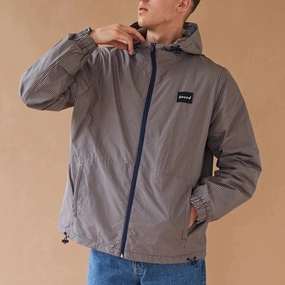 Sun Protective Fabric bound 'Digbeth' Check Wind Jacket - Beige & Blue