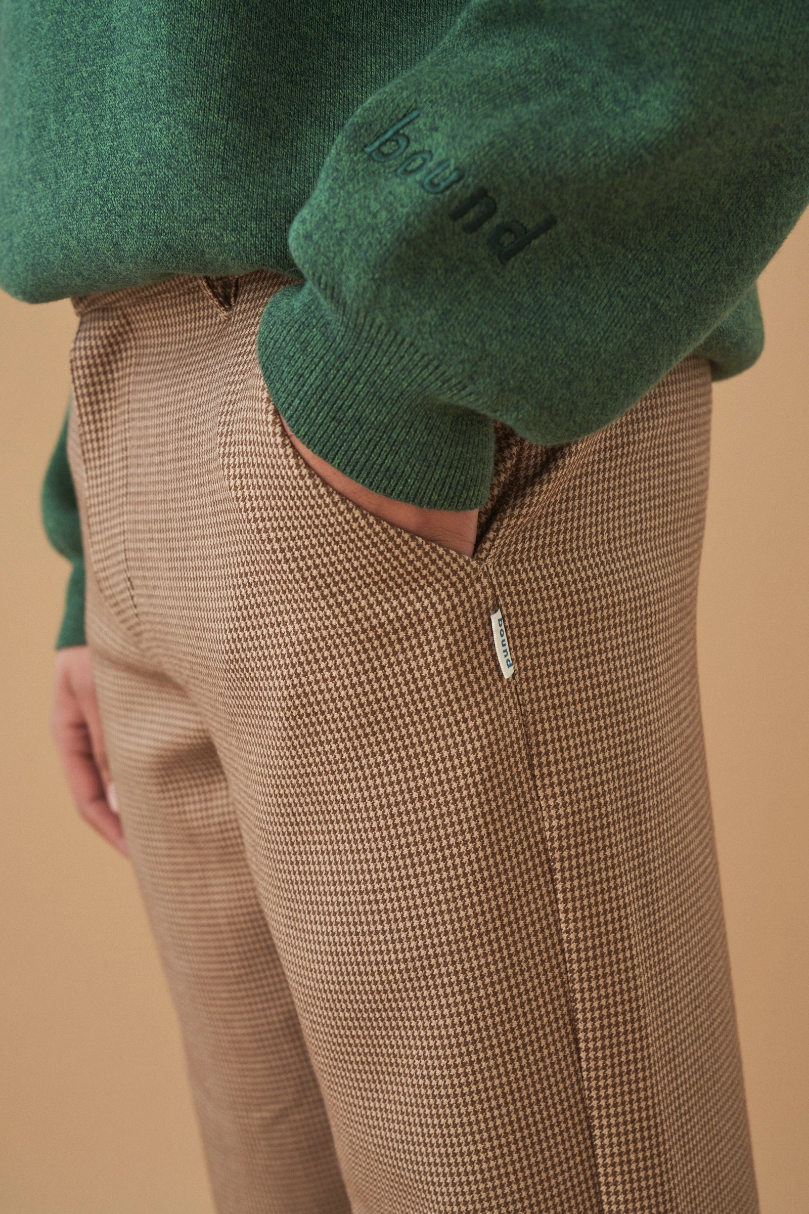 bound 'Dogtooth Woven' Cropped Trouser Wrinkle Resistant Casual Appeal