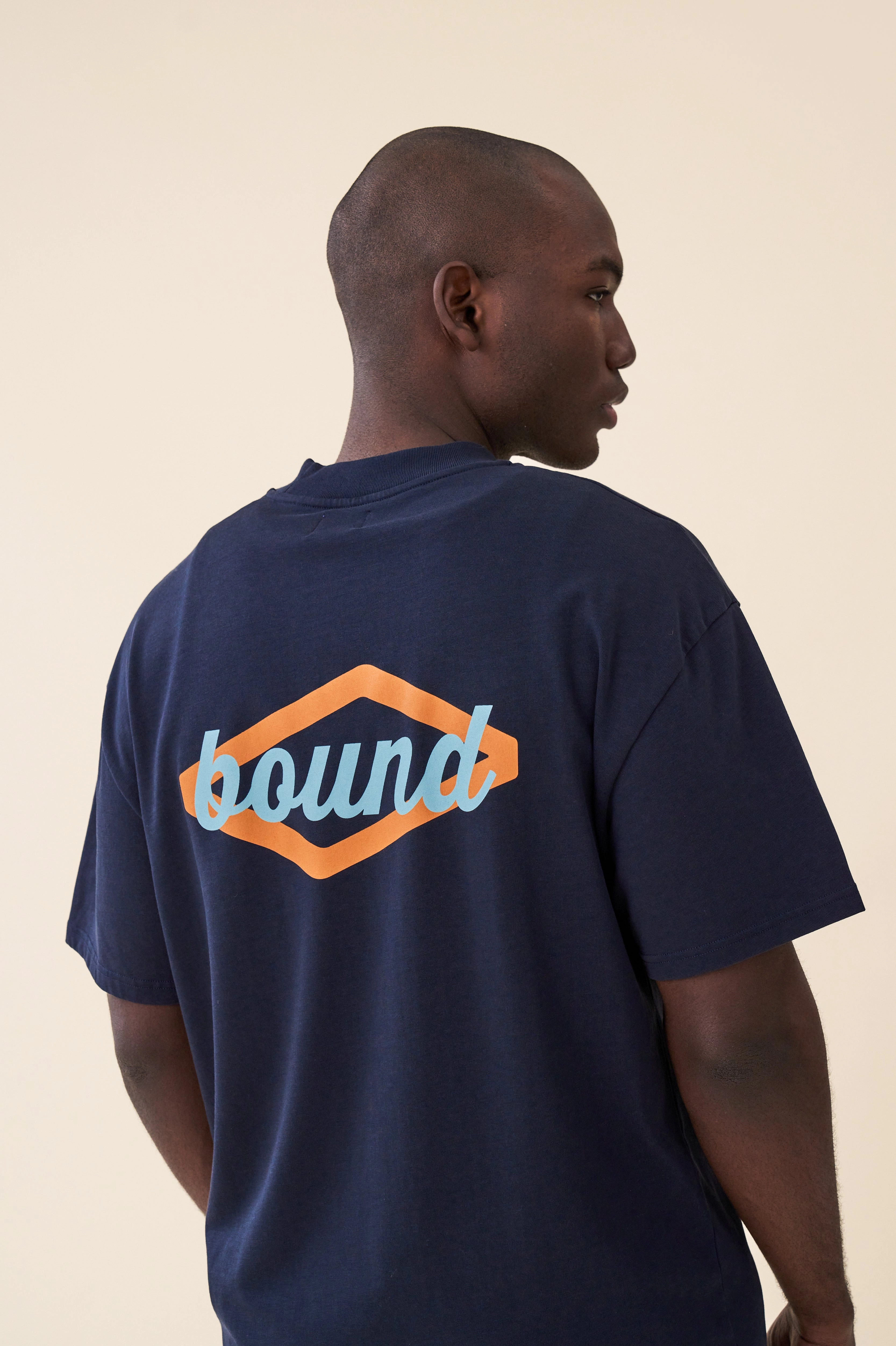 Essential Style Wear Hypoallergenic Textile bound 'Hatch' Tee - Navy