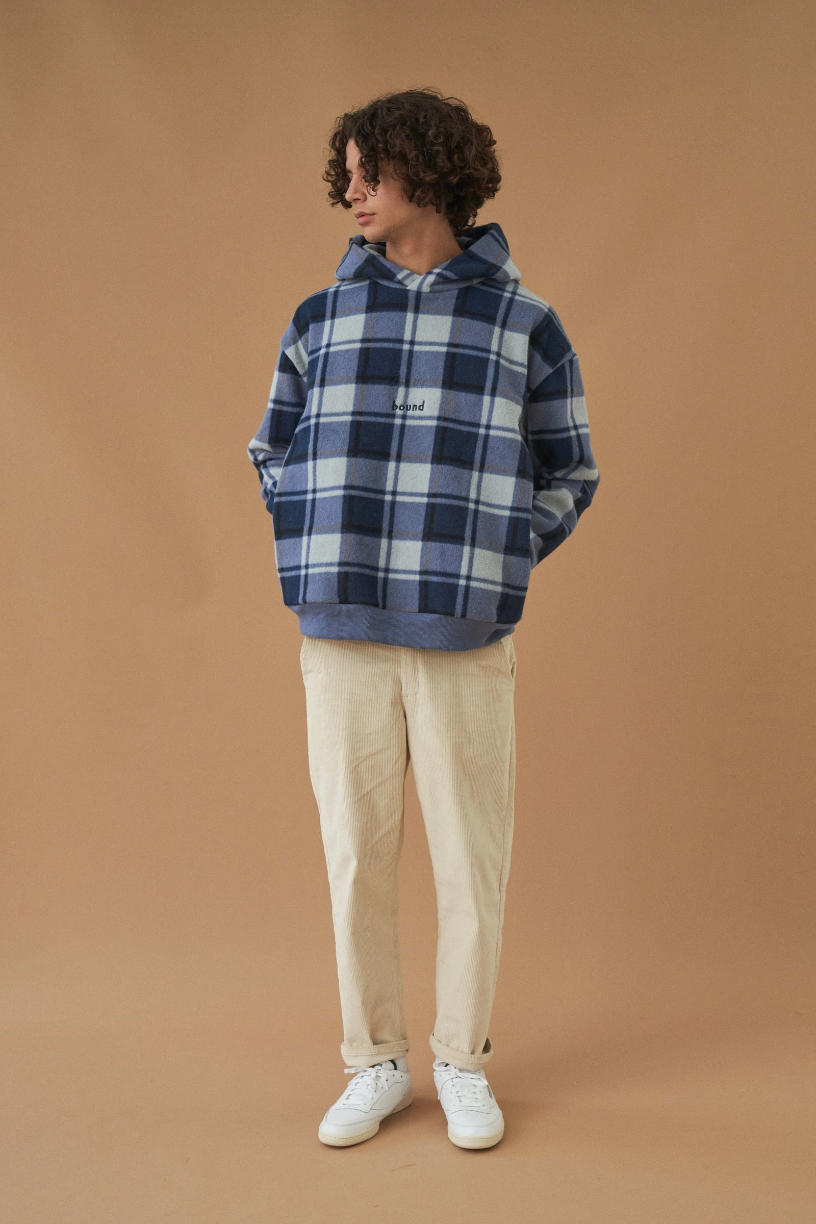 Fleece Lined Recycled fabric bound 'Jubilee' Check Fleece Hoodie