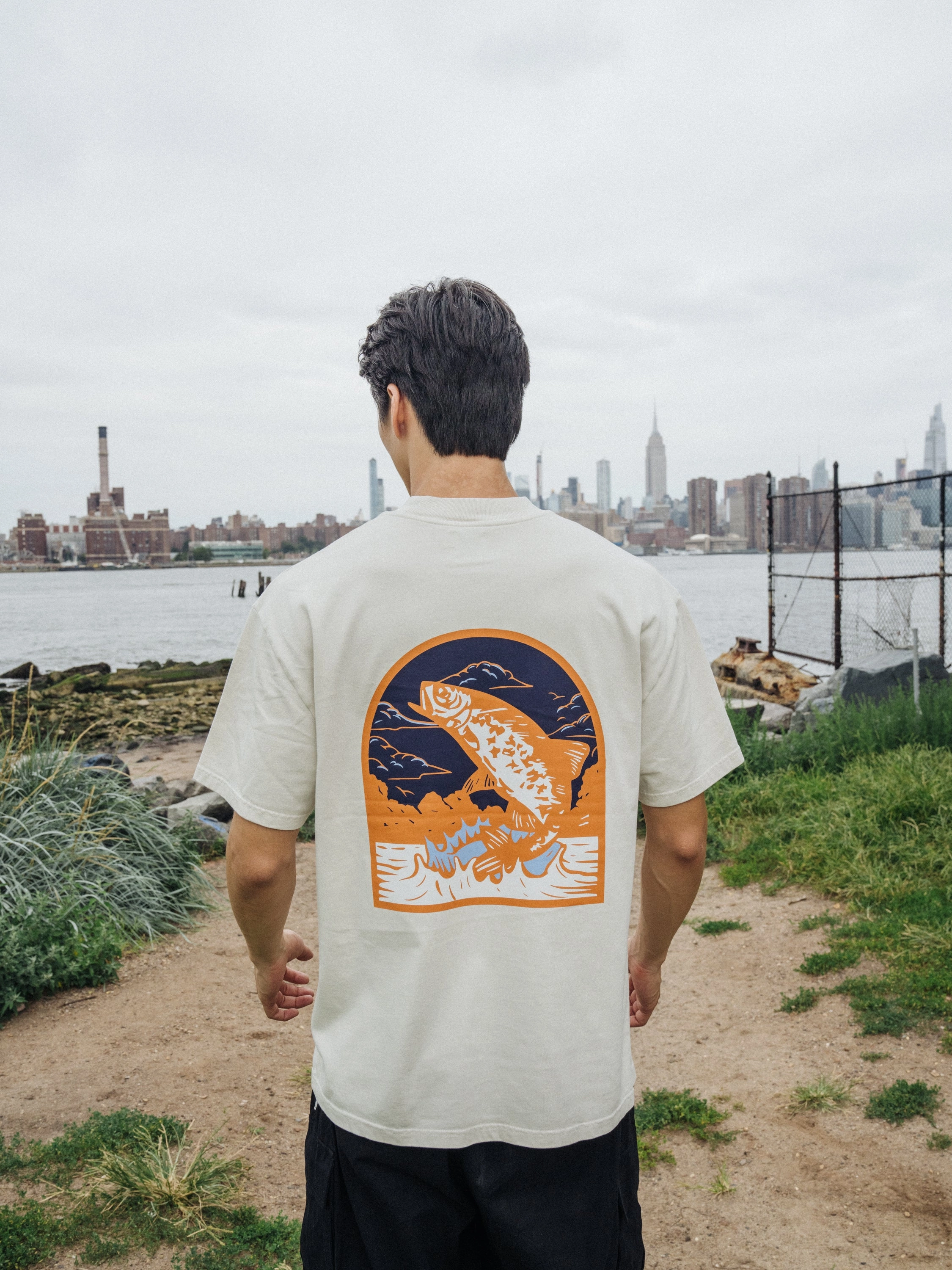 bound 'Marina Angling' Tee - Sand Comfortable Style Quick Drying