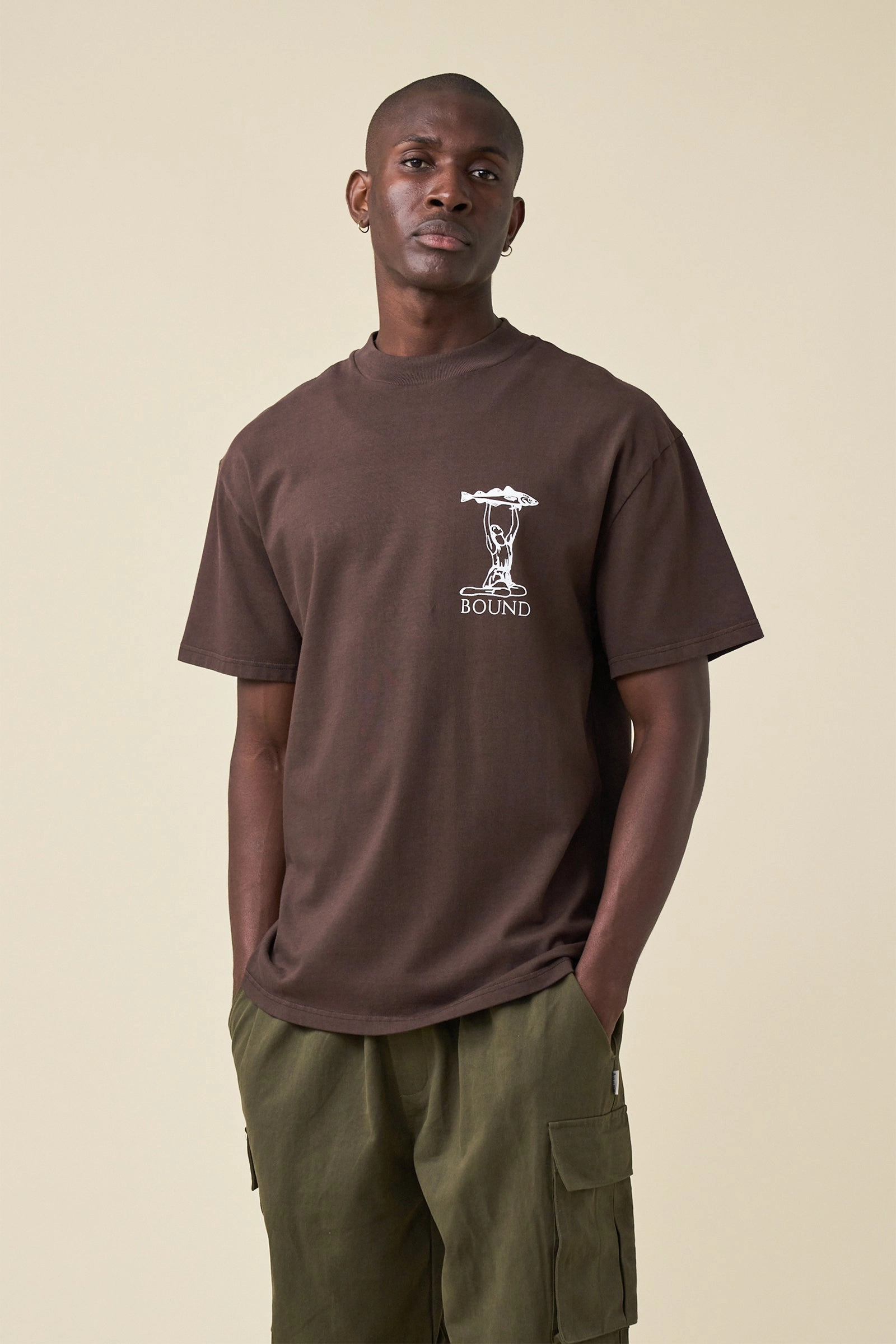 bound 'Marissa Angling' Tee - Brown Bohemian Quick Dry Fabric