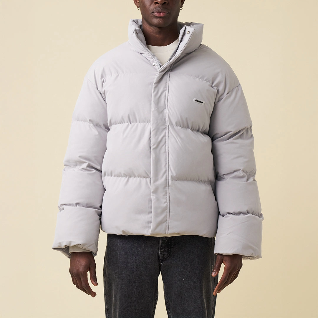 Moisture Wicking Inner Layer bound Arctic Padded Puffer Coat - Dove Grey
