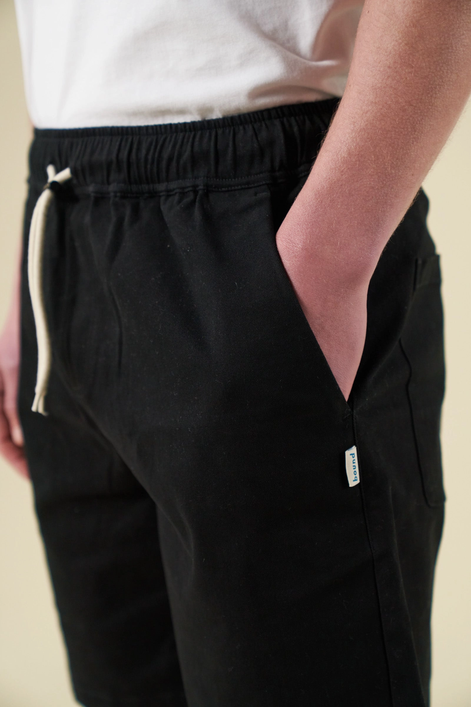 Sport Style Fit bound Canvas Shorts - Black