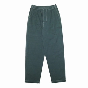 bound Contrast Ripstop Canvas Trouser - Mid Green Comfy Wardrobe