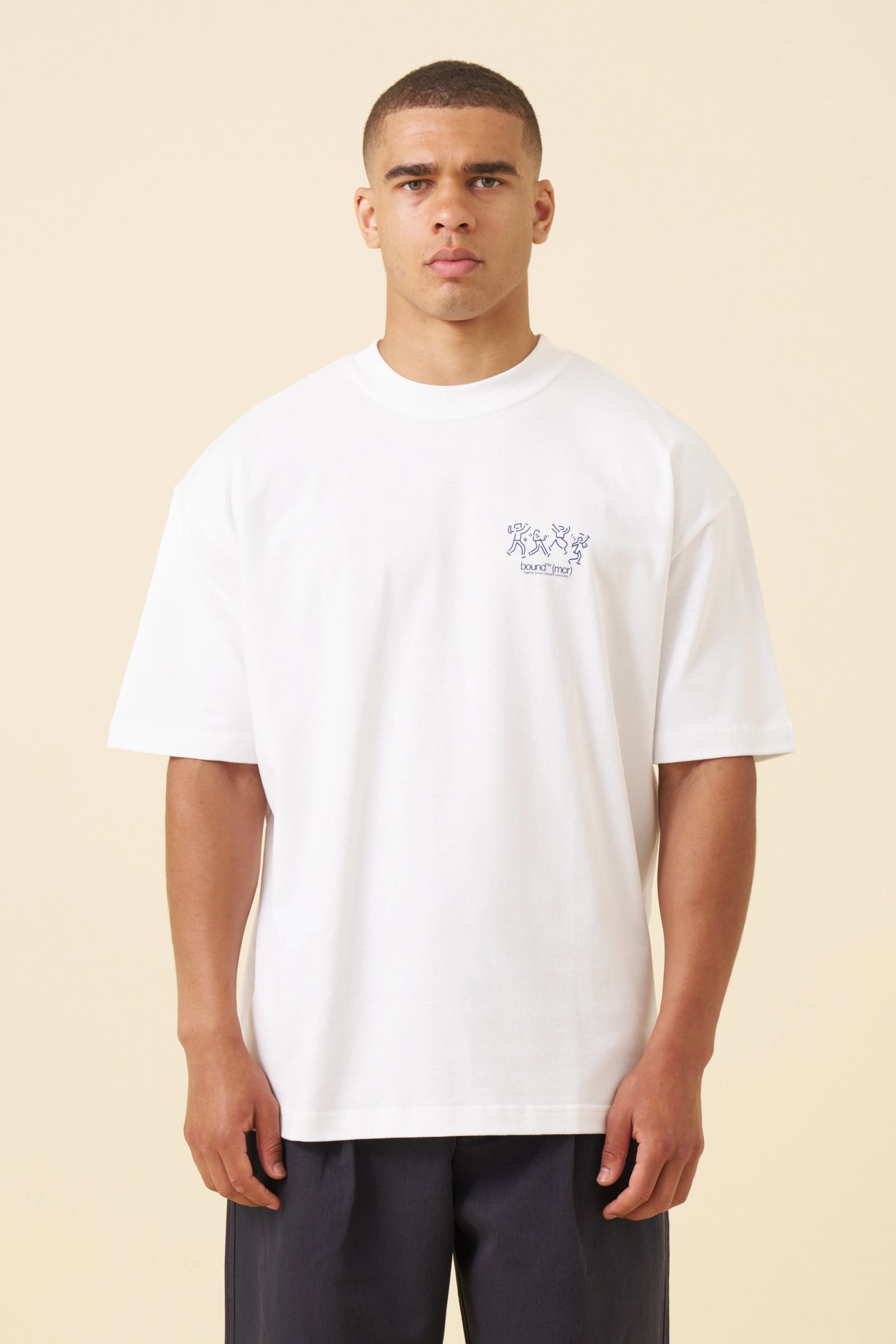Everyday Comfort Style Plus Size bound Dancing Tee - White