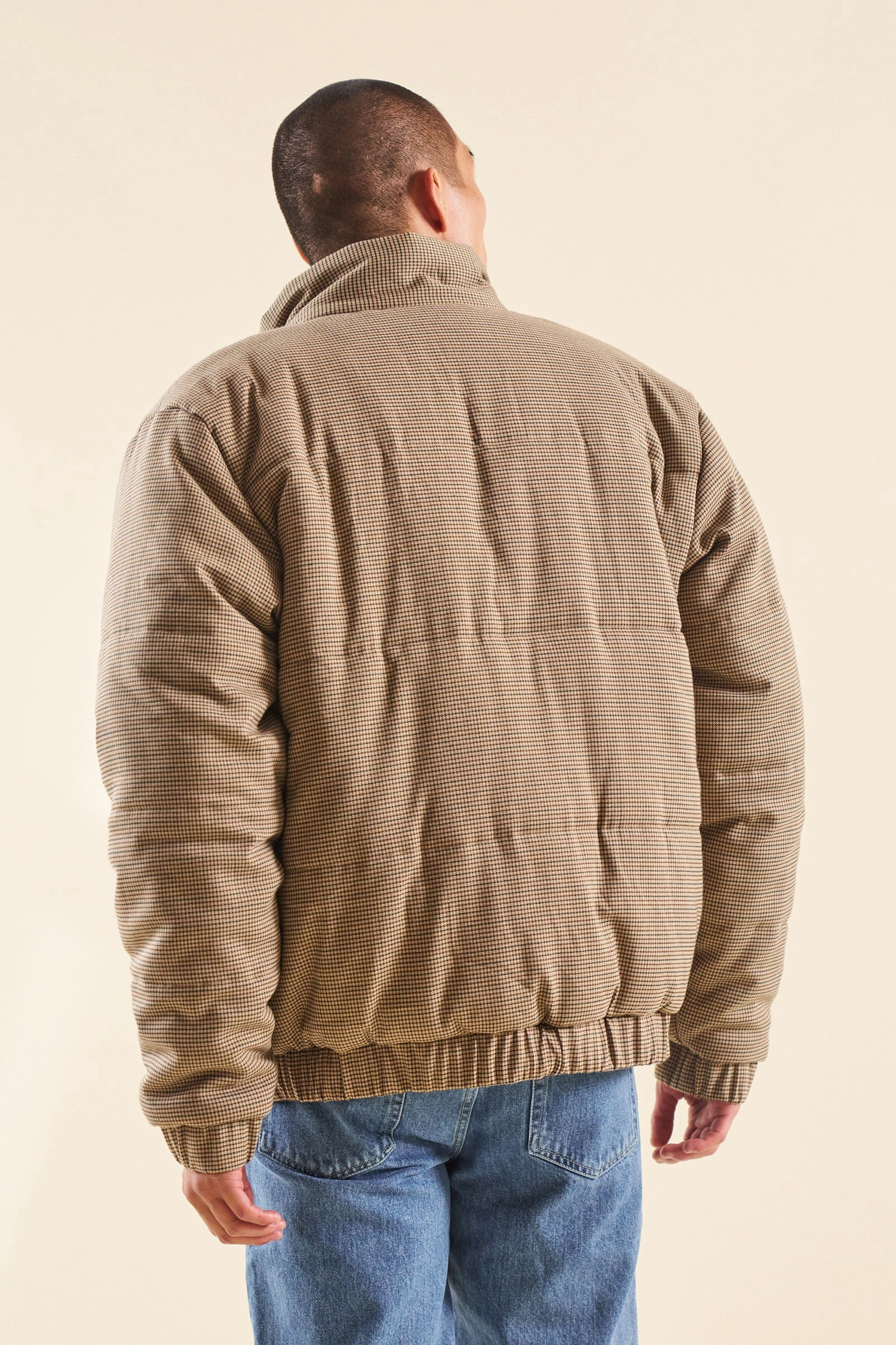 Eco Friendly Dye Process bound Dogtooth Puffer Coat