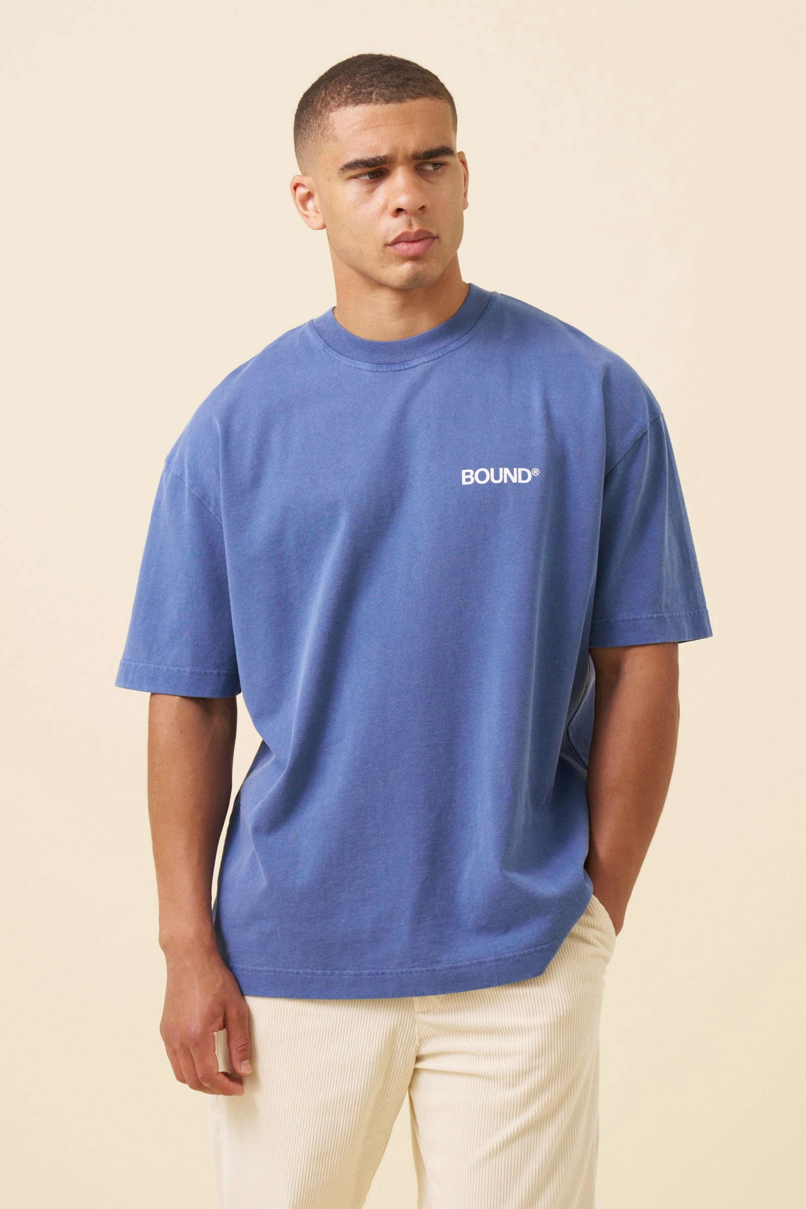 Trendy bound Industry First Tee - Washed Light Navy