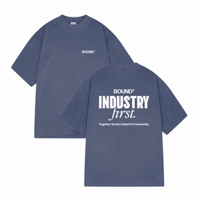Comfy Fit bound Industry First Tee - Washed Light Navy