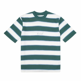 bound Pique Stripe Tee - Retro Green/Blue/White Holiday Trend