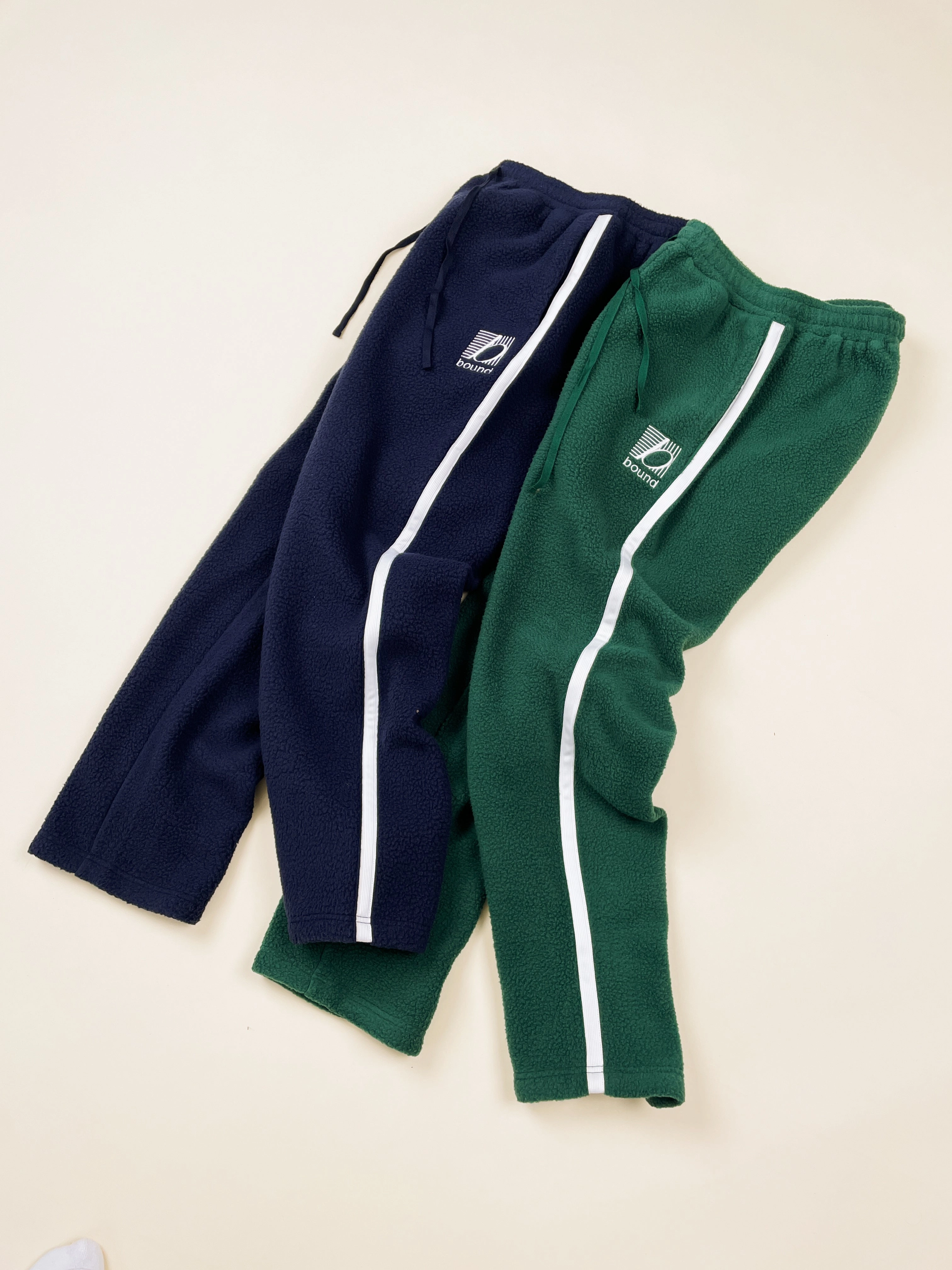 MoistureWicking bound Reverse Fleece Grid Straight Joggers - Navy