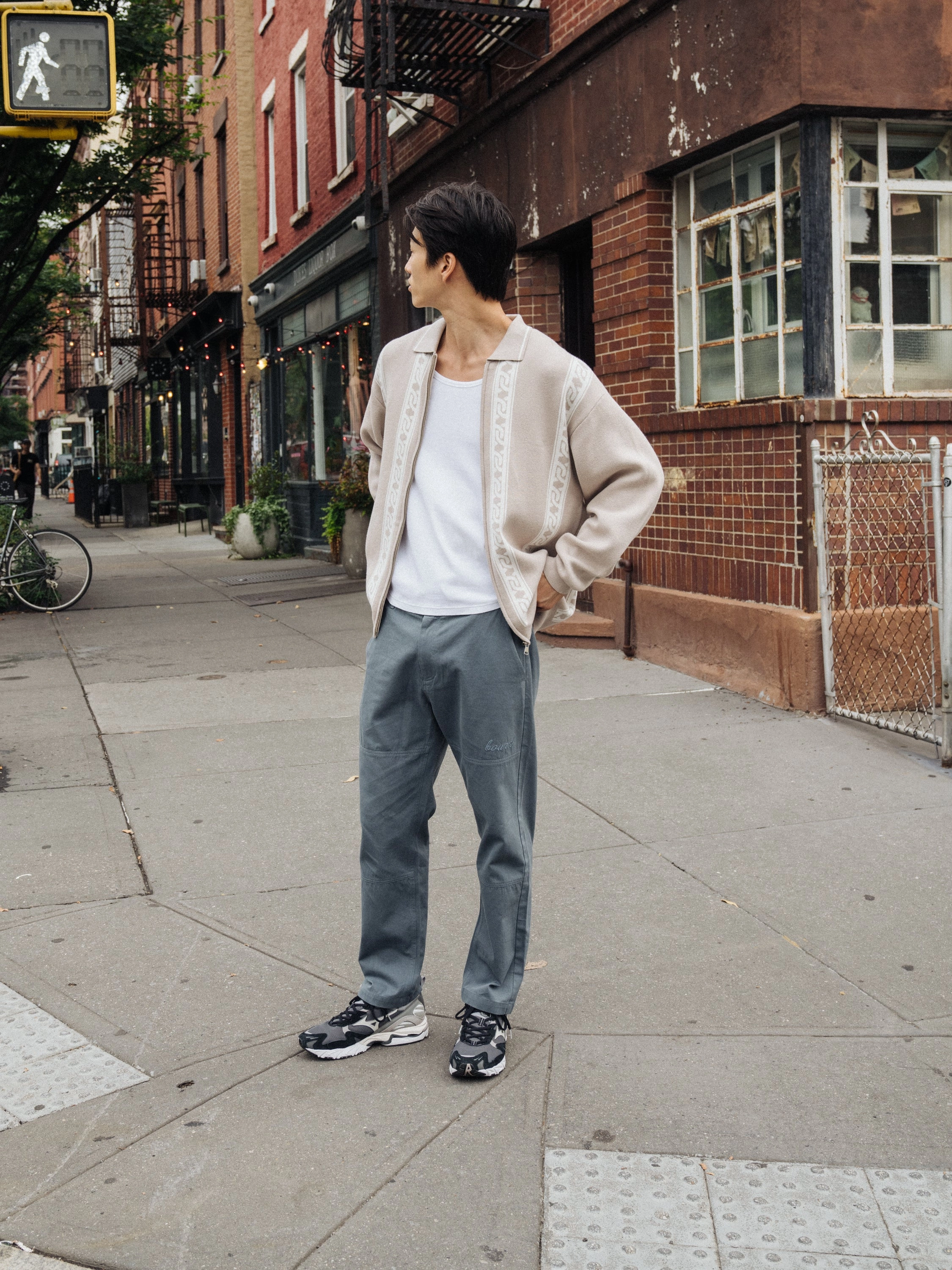 Easy Stretch Fit bound Straight Work Pant - Slate