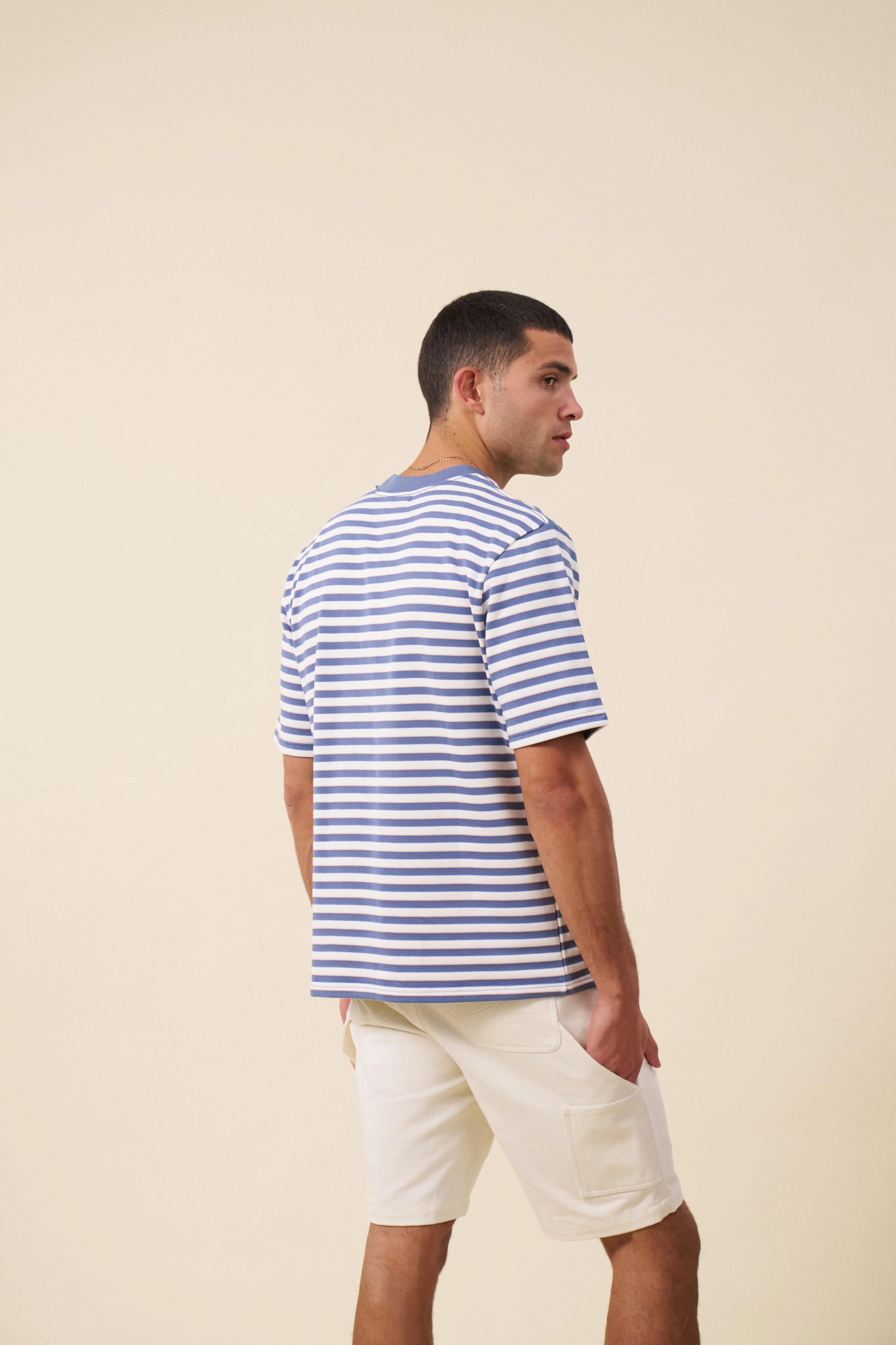 bound Stripe Retro Patch Tee - Arctic college