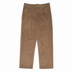 bound Wide Leg Corduroy Trousers - Pecan Brown Durable Utility FlexFoamPadding