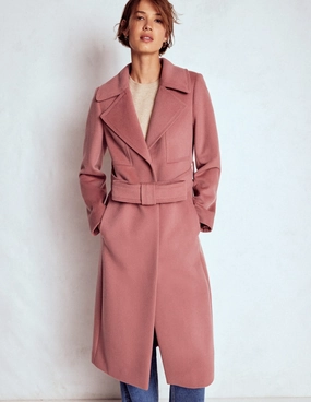 Bow Front Coat-Dusty Pink Two Way Zipper Convertible Cuff System