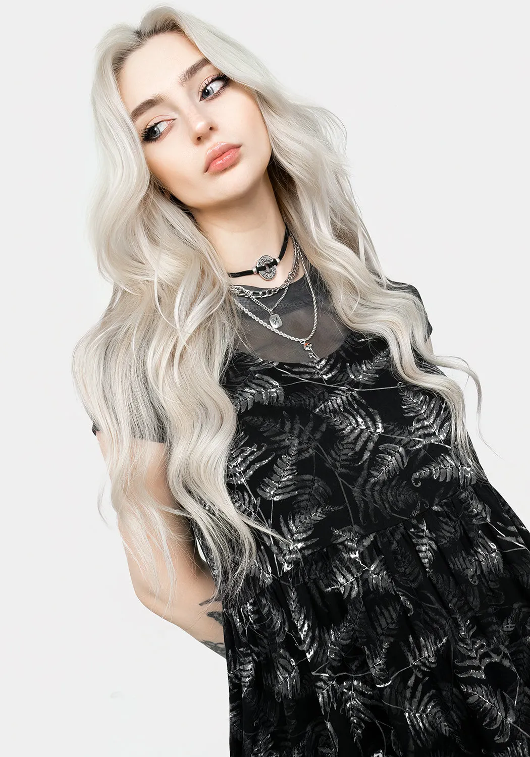 Embroidered-Detail Bracken Sleeveless Smock Mini Dress