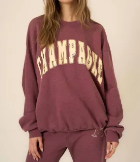 Champagne Foil Sweatshirt In Merry Merlot Winter Perfection Soft Fabric Look