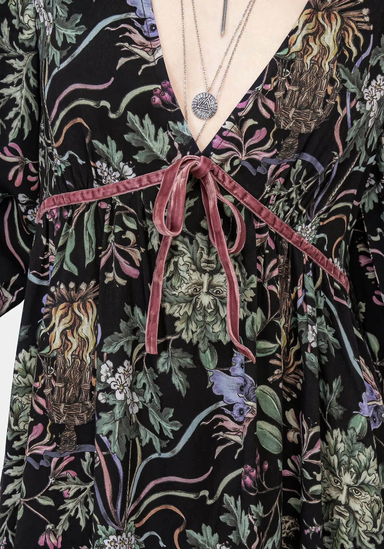 Daily Go Side Tie Beltane Flute Sleeve Mini Dress