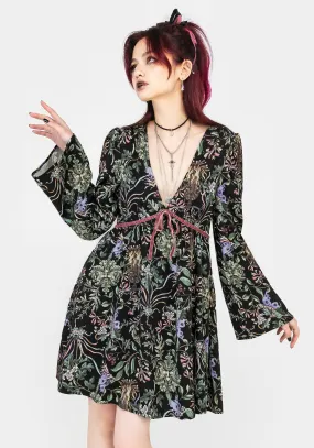 Edgy Layers Relax Motion Beltane Flute Sleeve Mini Dress